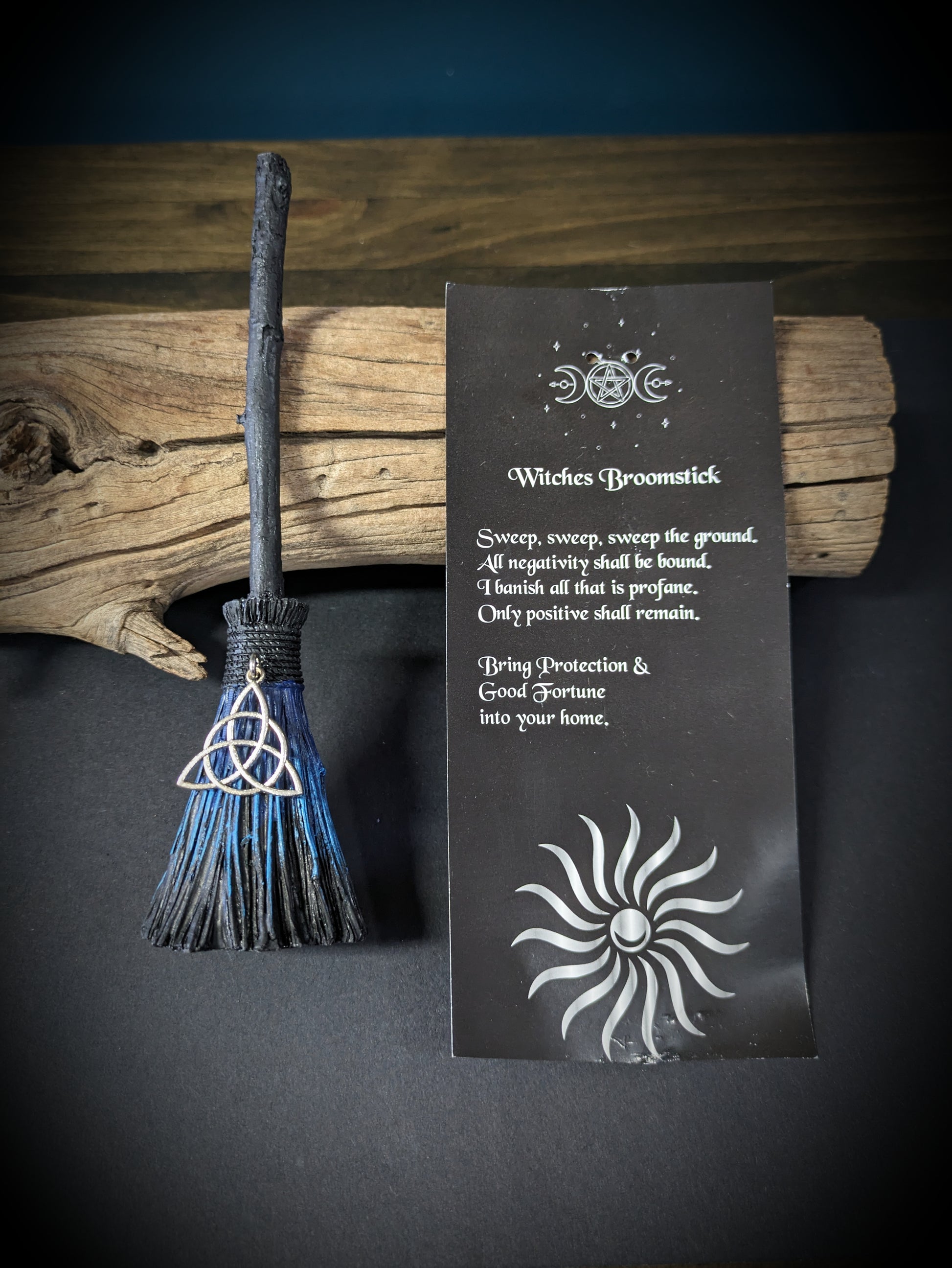 Witch Broomstick with Charm - Celtic image 0