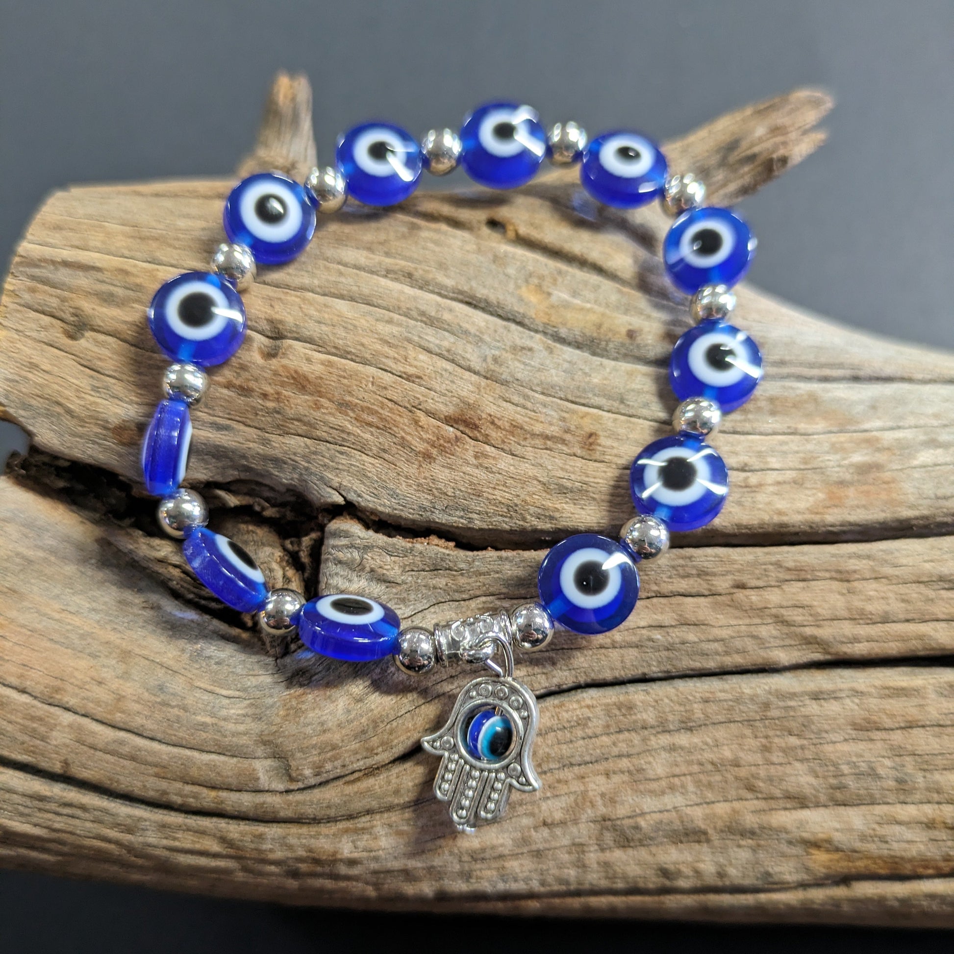 Evil Eye Bead Bracelet - Hand Charm image 0