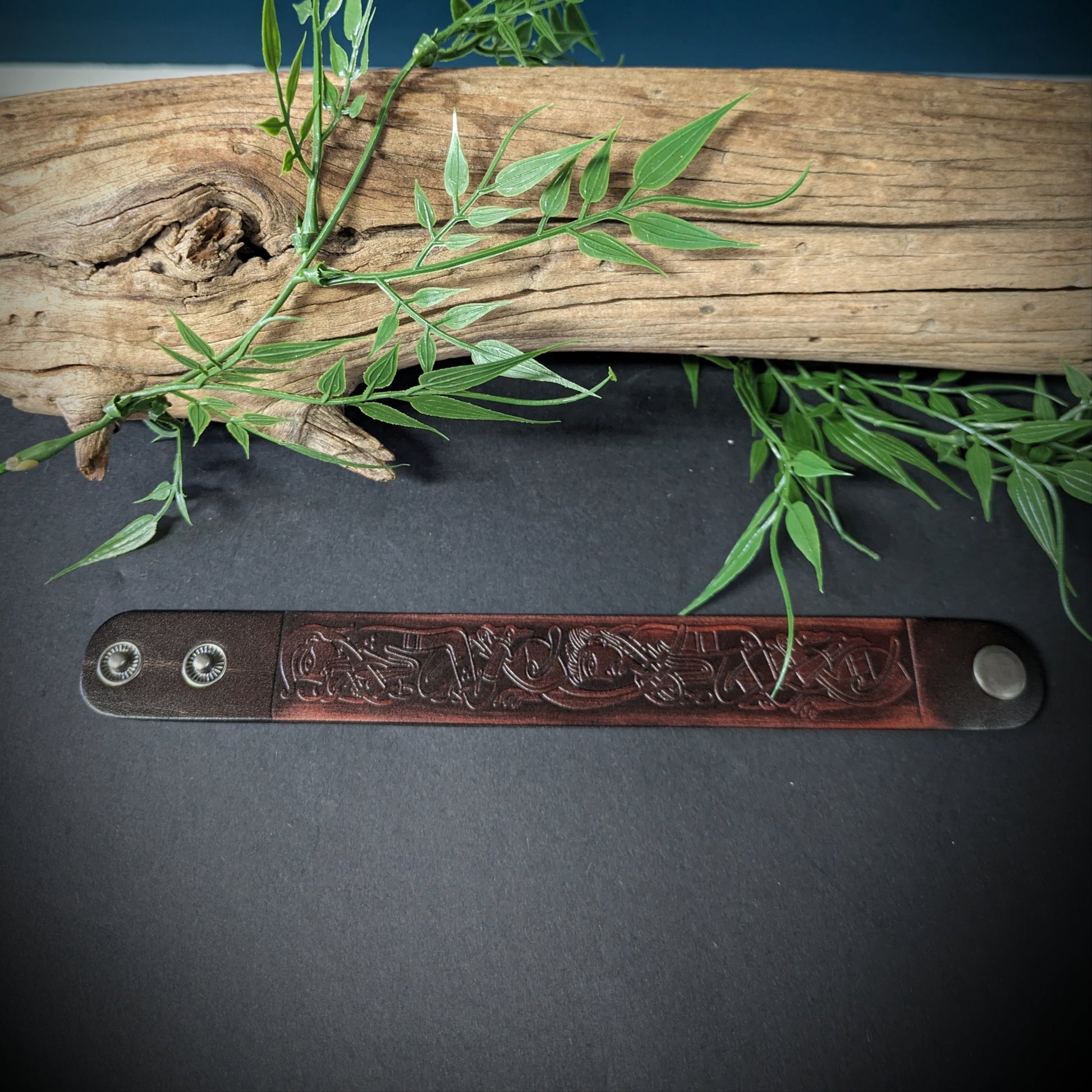 Leather Wrist Band - Brown image 1