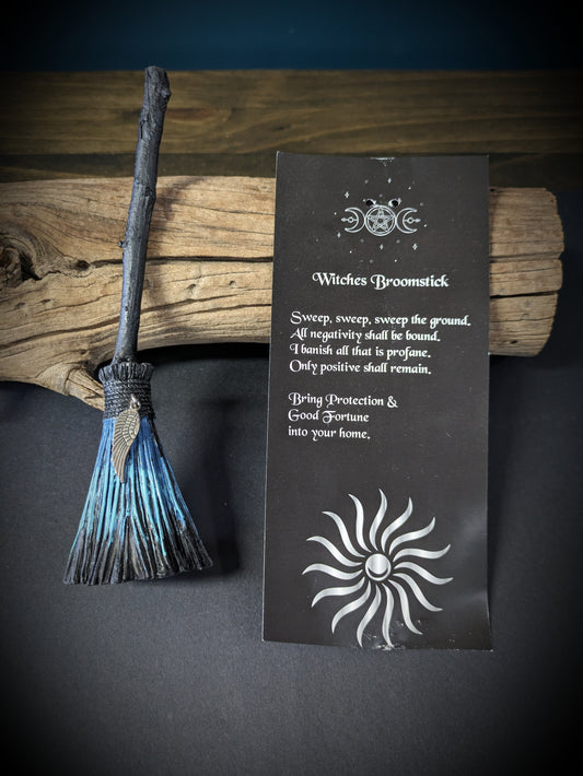 Witch Broomstick with Charm - Feather image 0