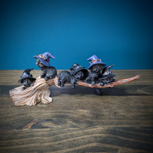 5 Witches Cats Riding a Broom image 0