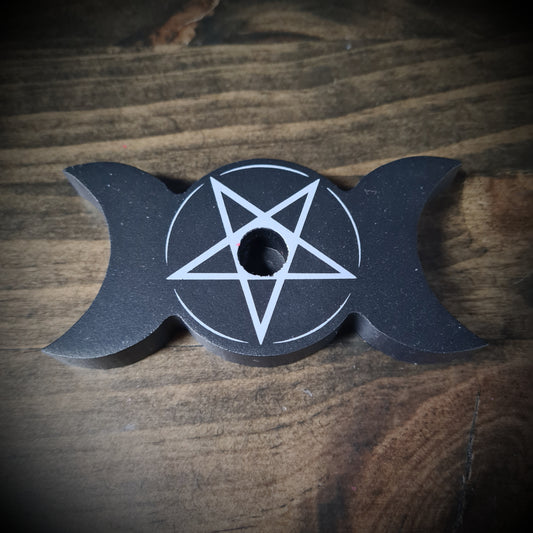 Spell Candle Holder - Triple Moon image 0