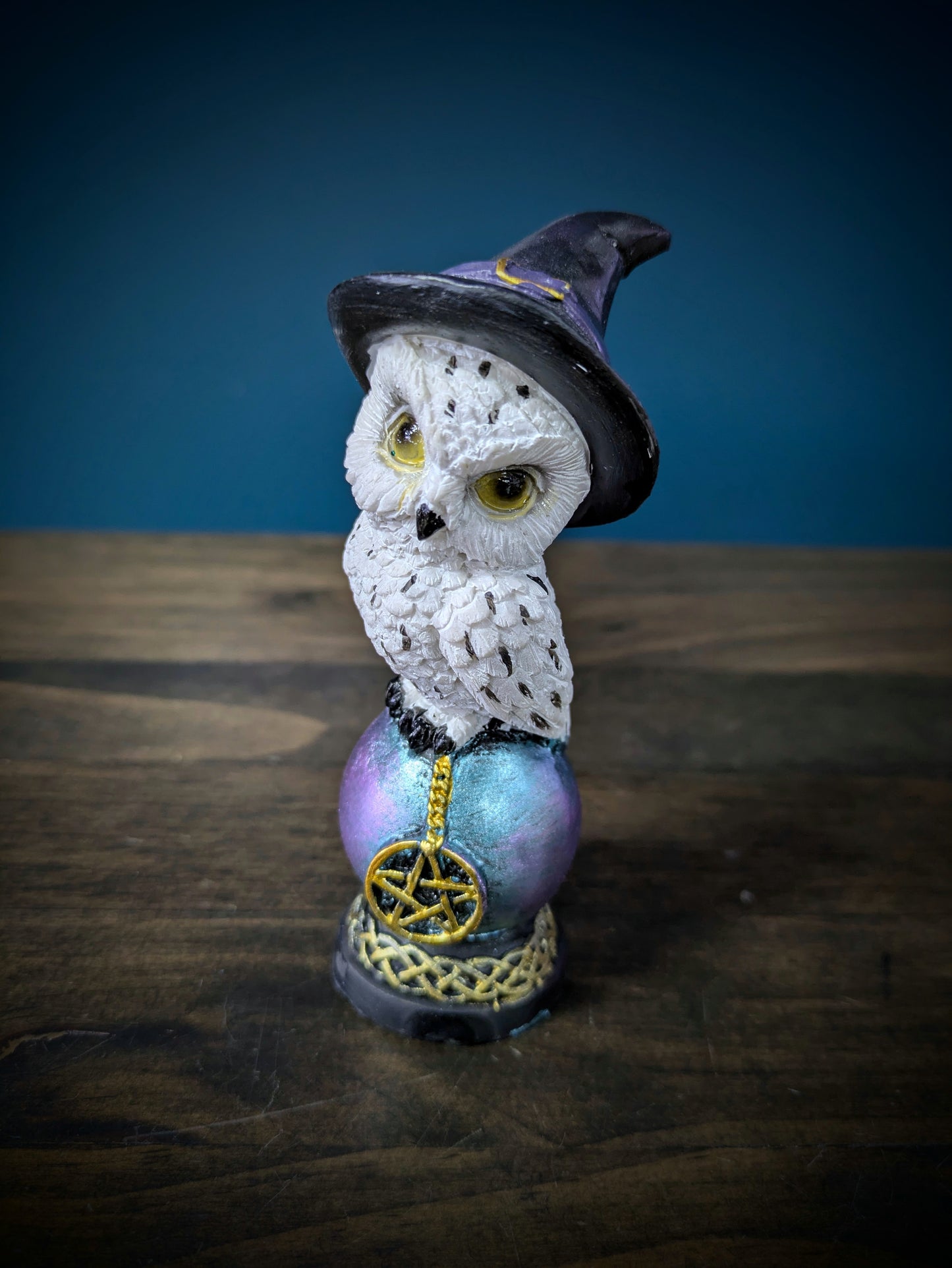 Owl with Witches Hat on Celtic Ball image 0