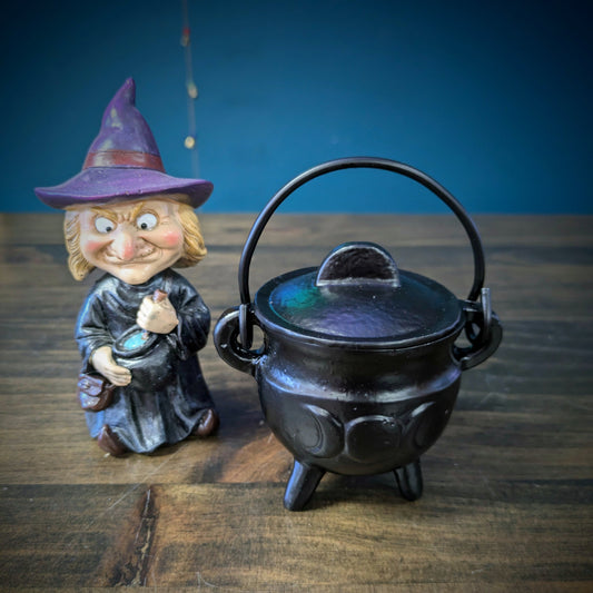 Cast Iron Cauldron - Triple Moon - 10cm image 0