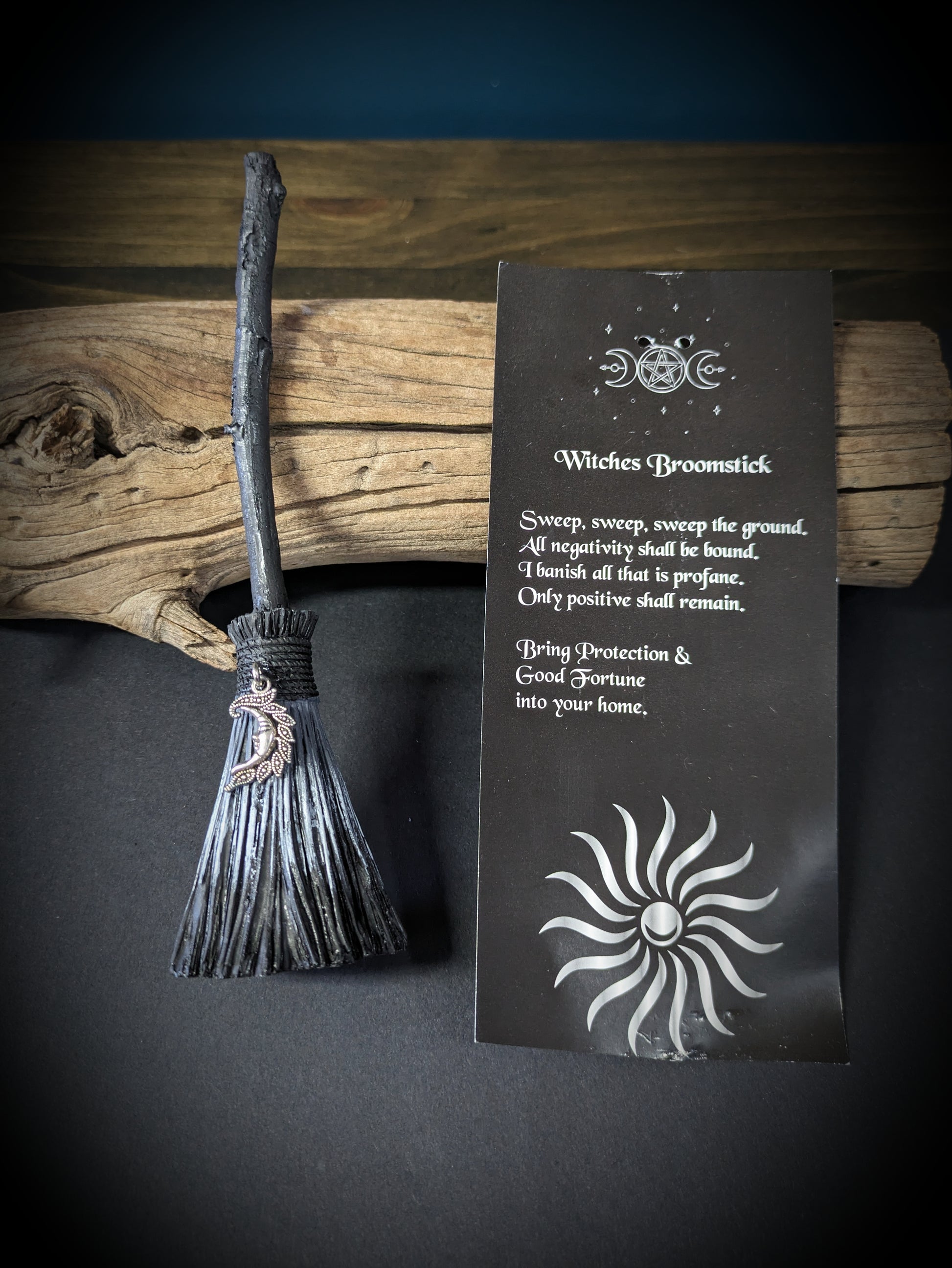 Witch Broomstick with Charm - Moon image 0