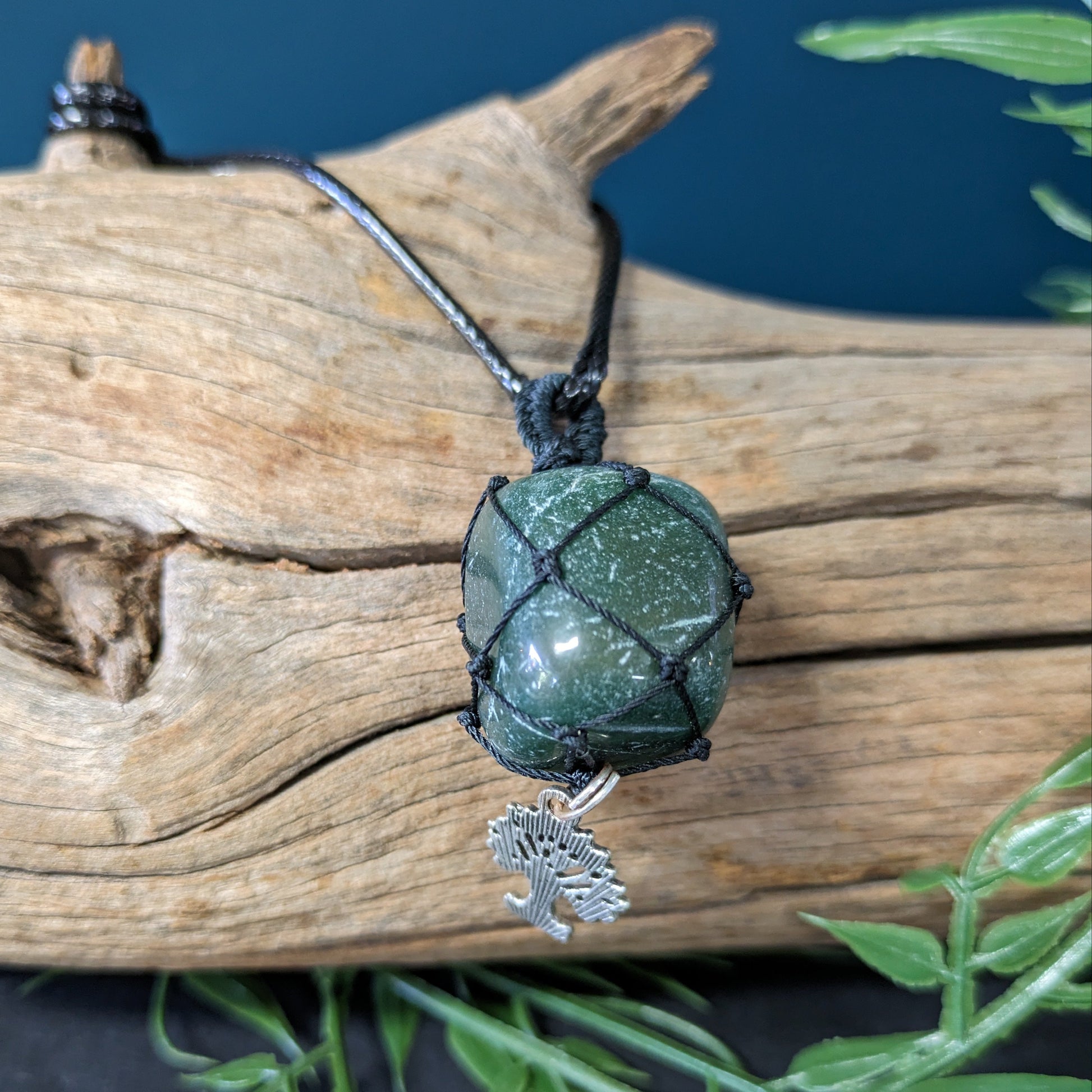 Jade Crystal with Tree of Life Pendant Necklace image 0