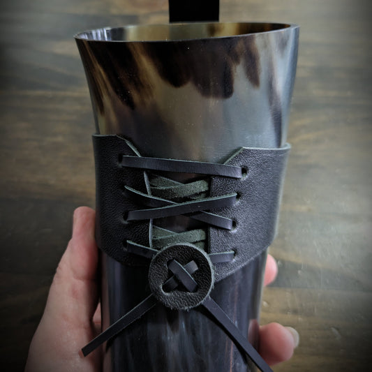 Horn with leather strap image 0