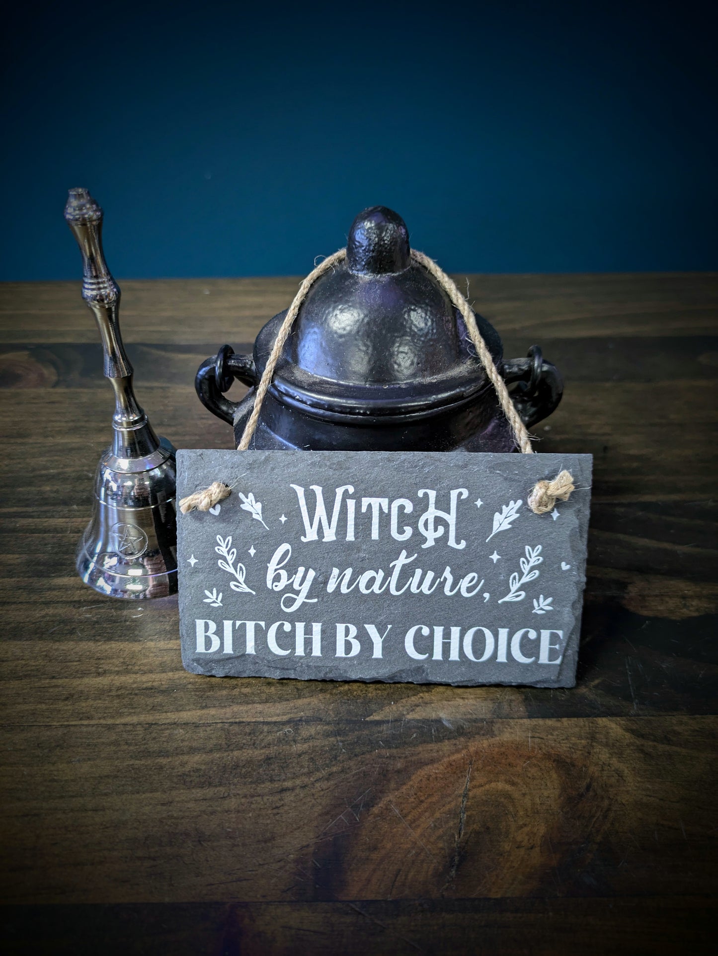 Witch by Nature, Bitch by Choice - slate sign image 0