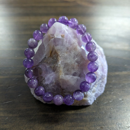 Amethyst  -  8mm Bead Bracelet image 0