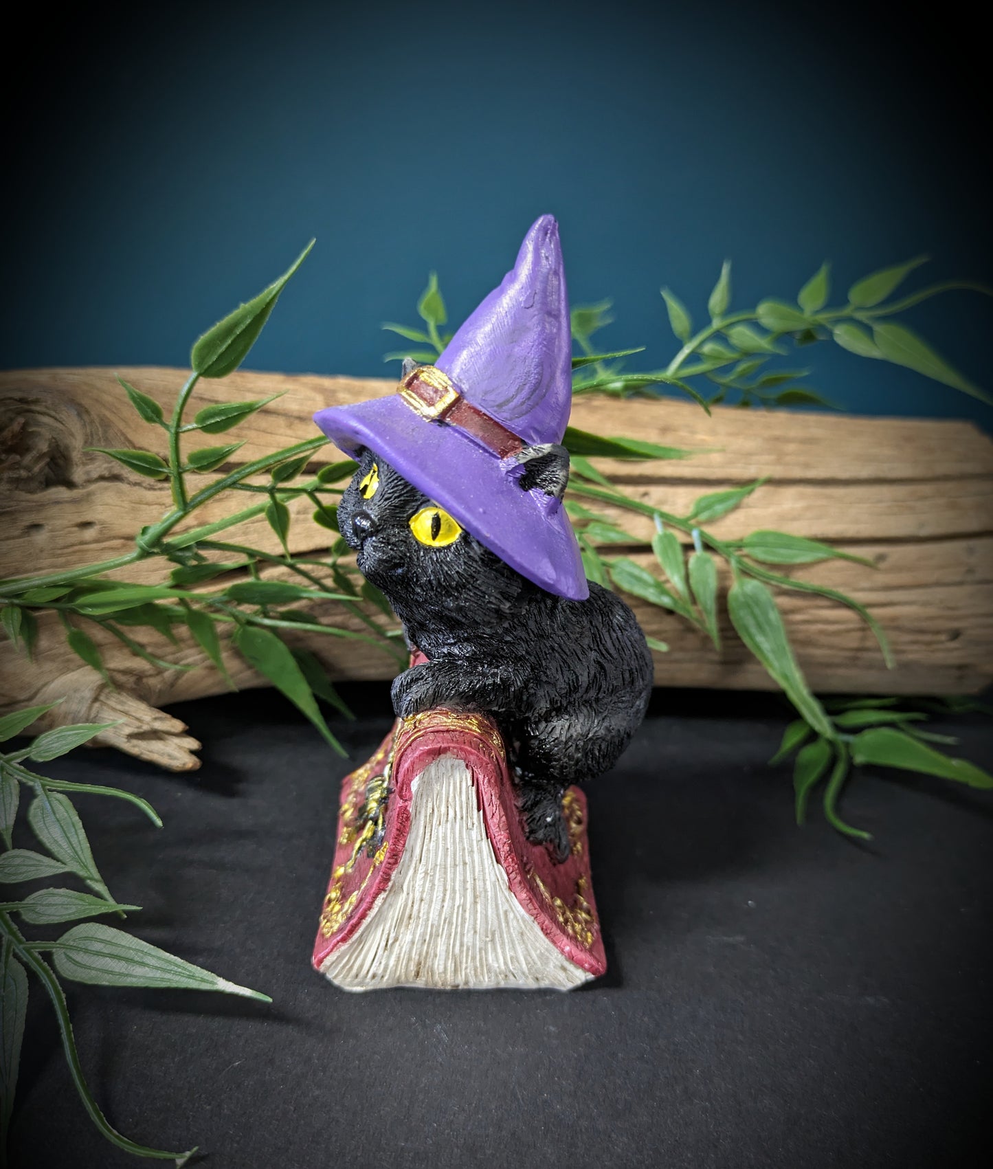 Witch Cat on Spell Book - Purple Hat image 1