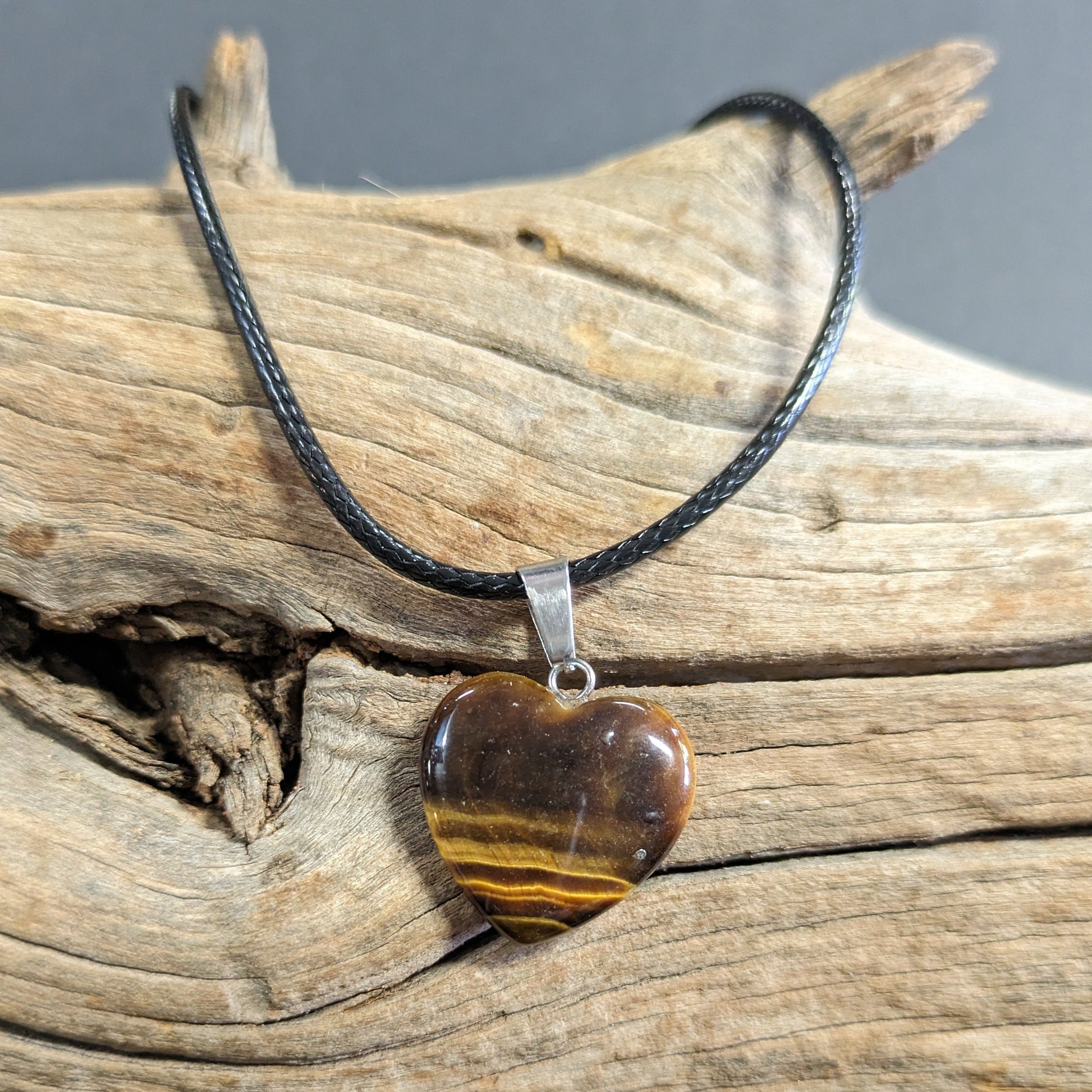 Tiger Eye Crystal Heart Necklace image 0