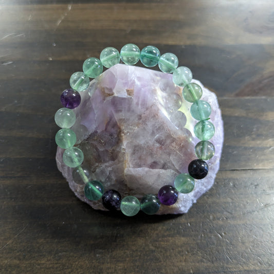 Fluorite -  8mm Bead Bracelet image 0
