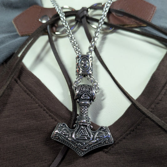 Thor's Hammer with Rune Necklace