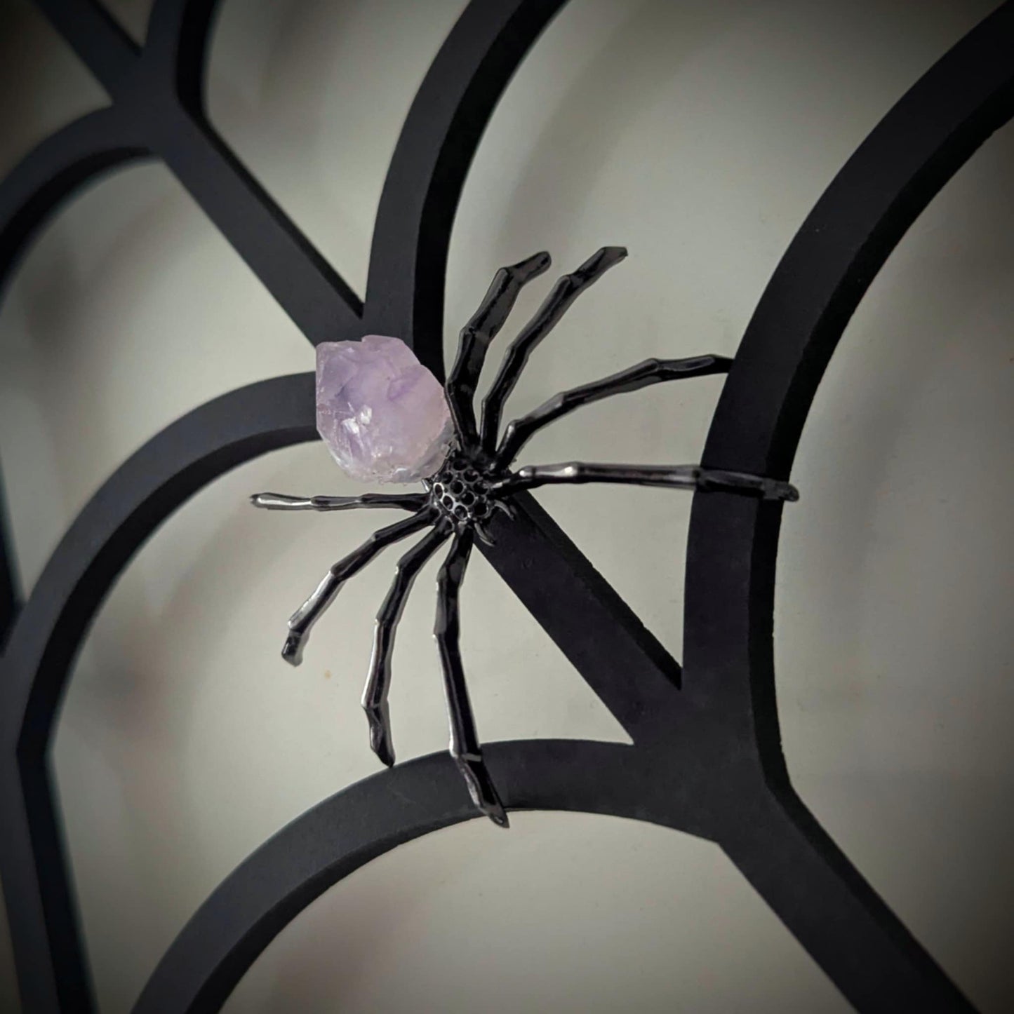 Spider Web with Amethyst Spider