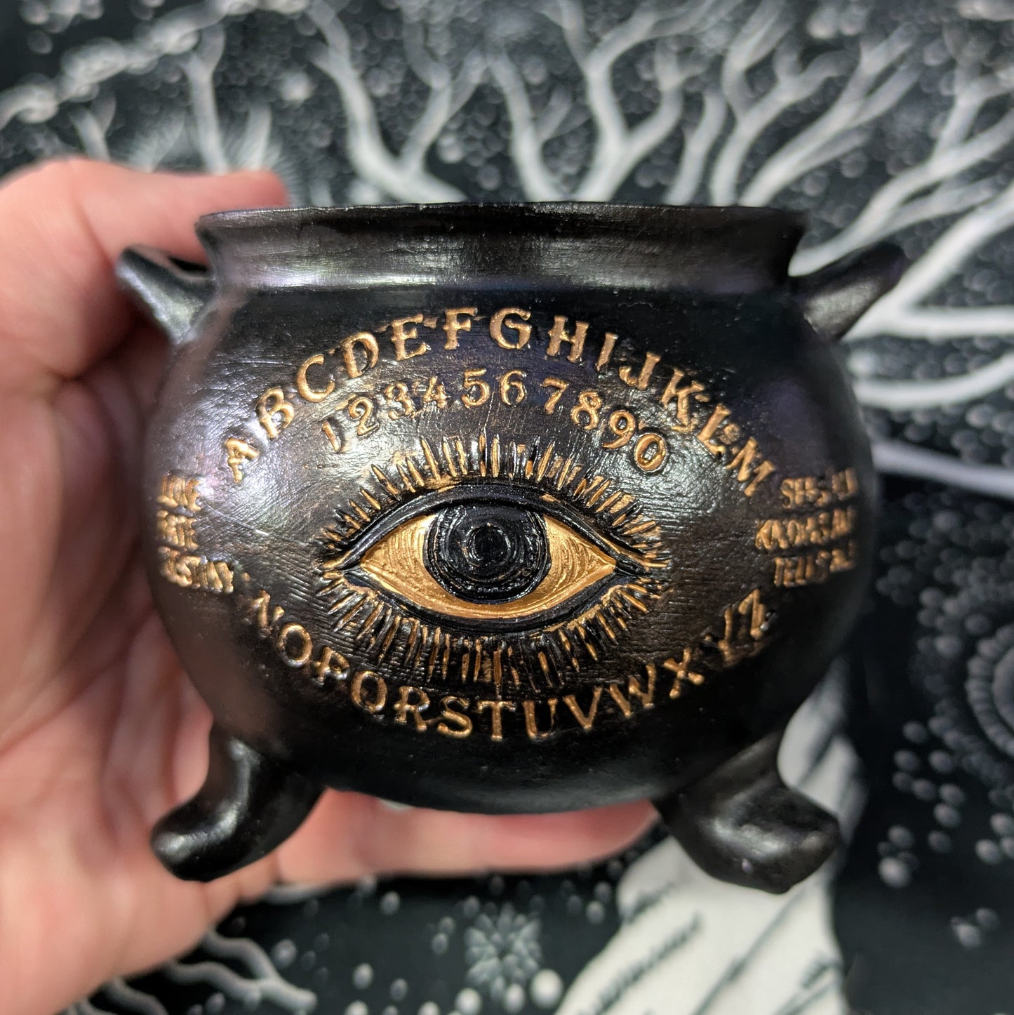 Cauldron with Evil Eye Tealight Holder