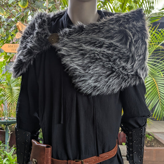 Medieval Fur Wrap/Shawl - Grey