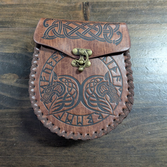 Medieval Bag - Runes & Wolf Symbols