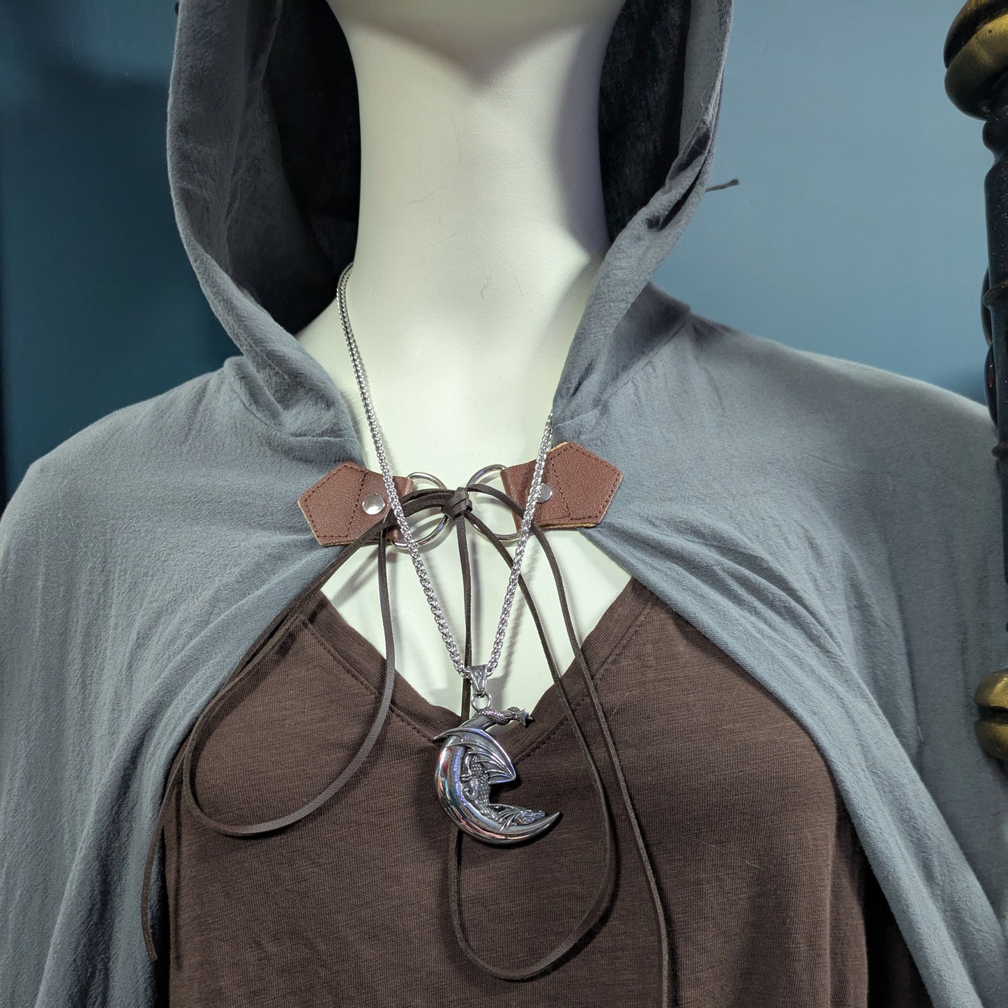 Dragon on Moon Necklace